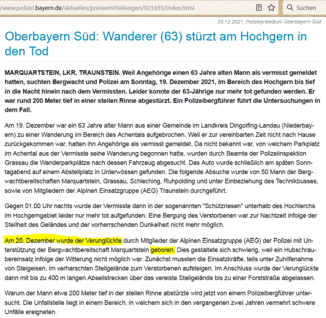 Wiedergeburt eines Toten